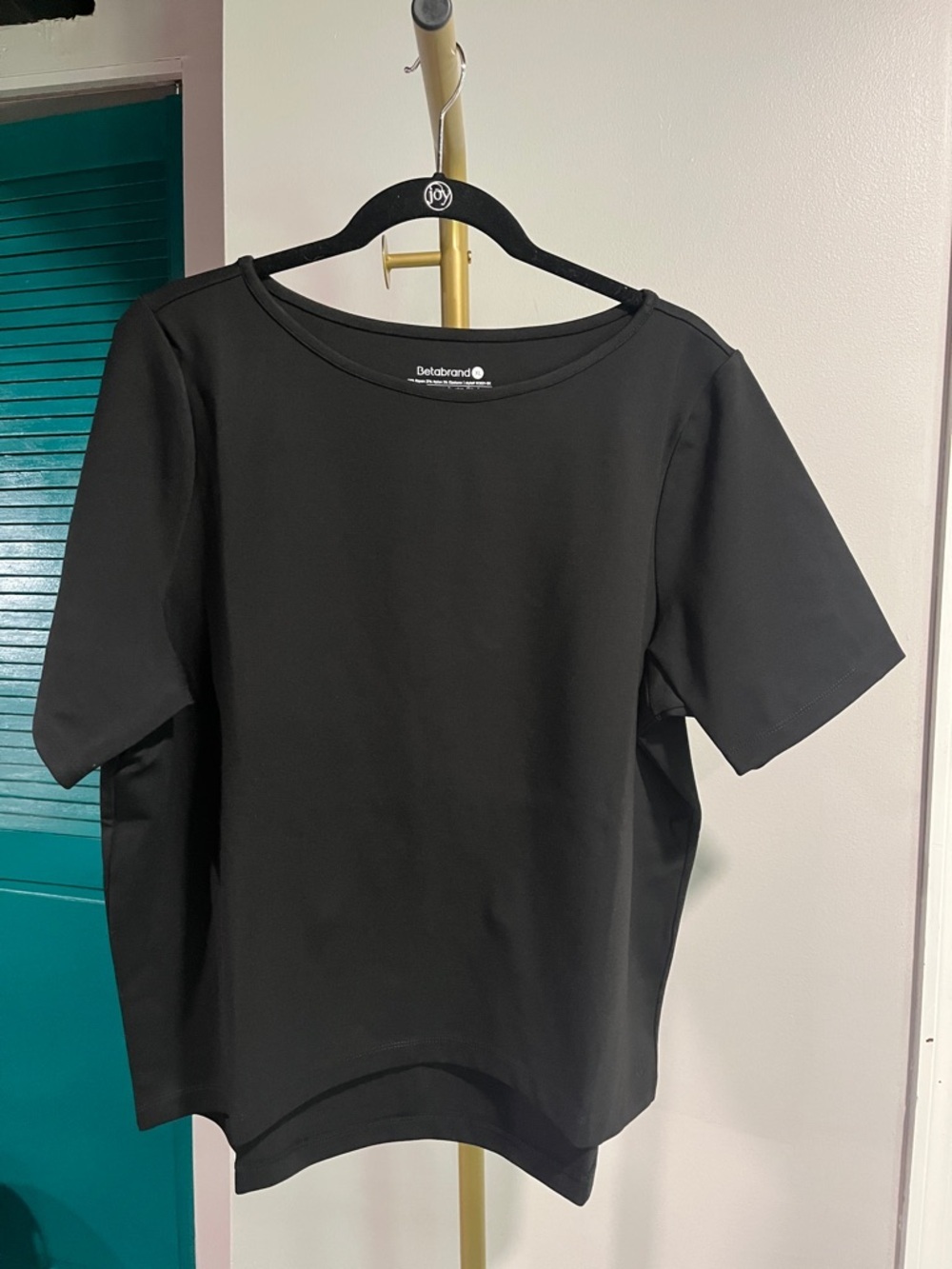 New Betabrand Boxy High Low Short Sleeve Top – Black (XL) - Picture 4 of 9